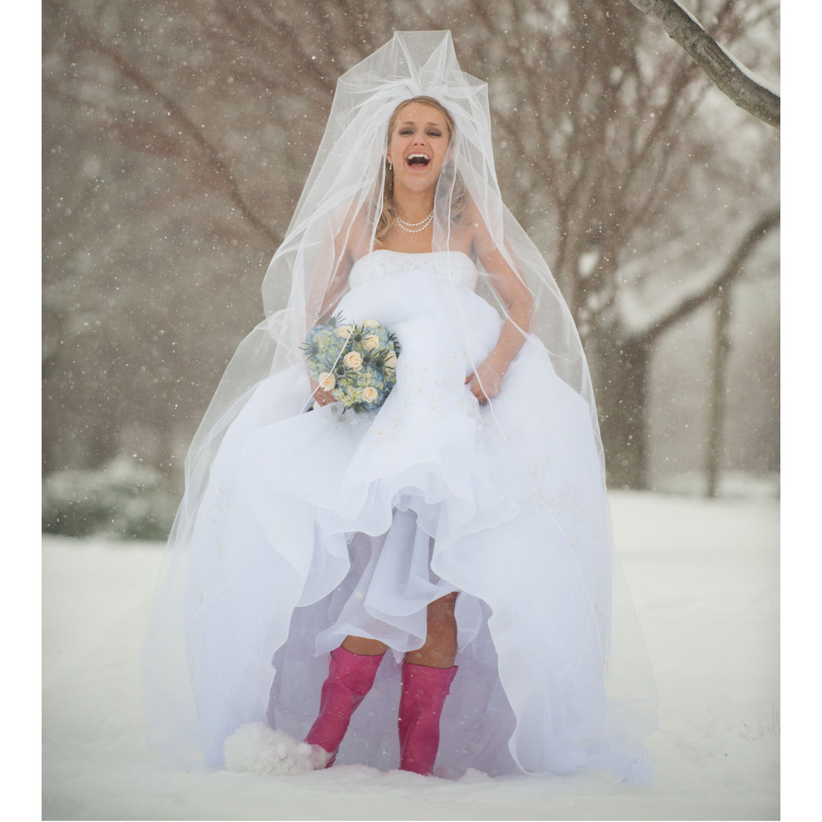 Snow storm bride